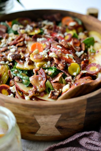 Fall Harvest Salad with Warm Maple Bacon Vinaigrette - Simply Scratch