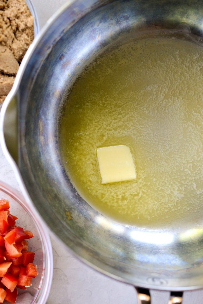 melt butter in pan.