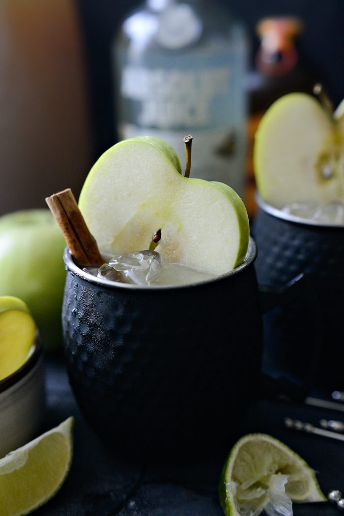 close up of apple cider Moscow Mule