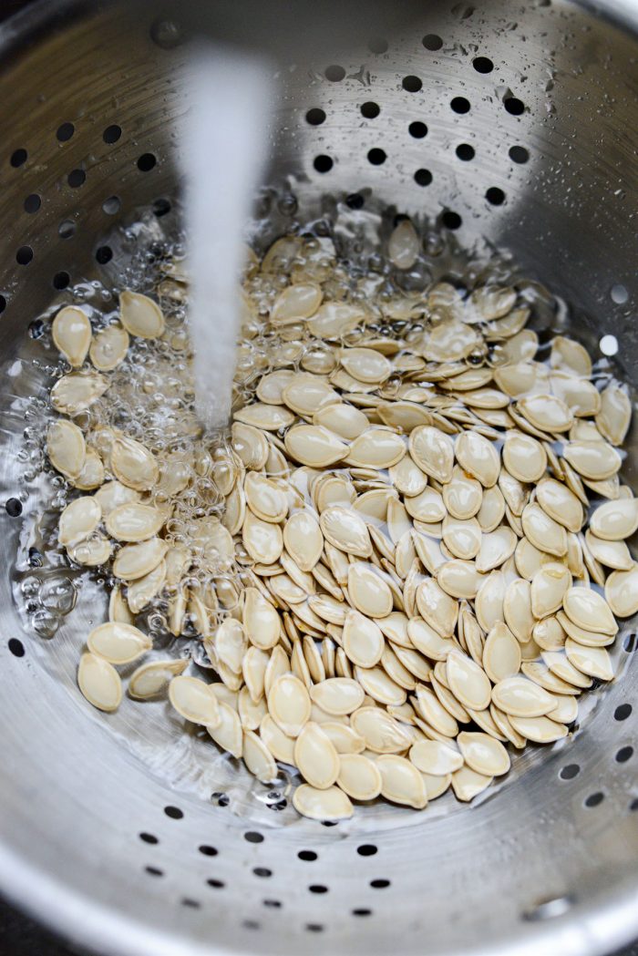 transfer seeds to a colander and rinse