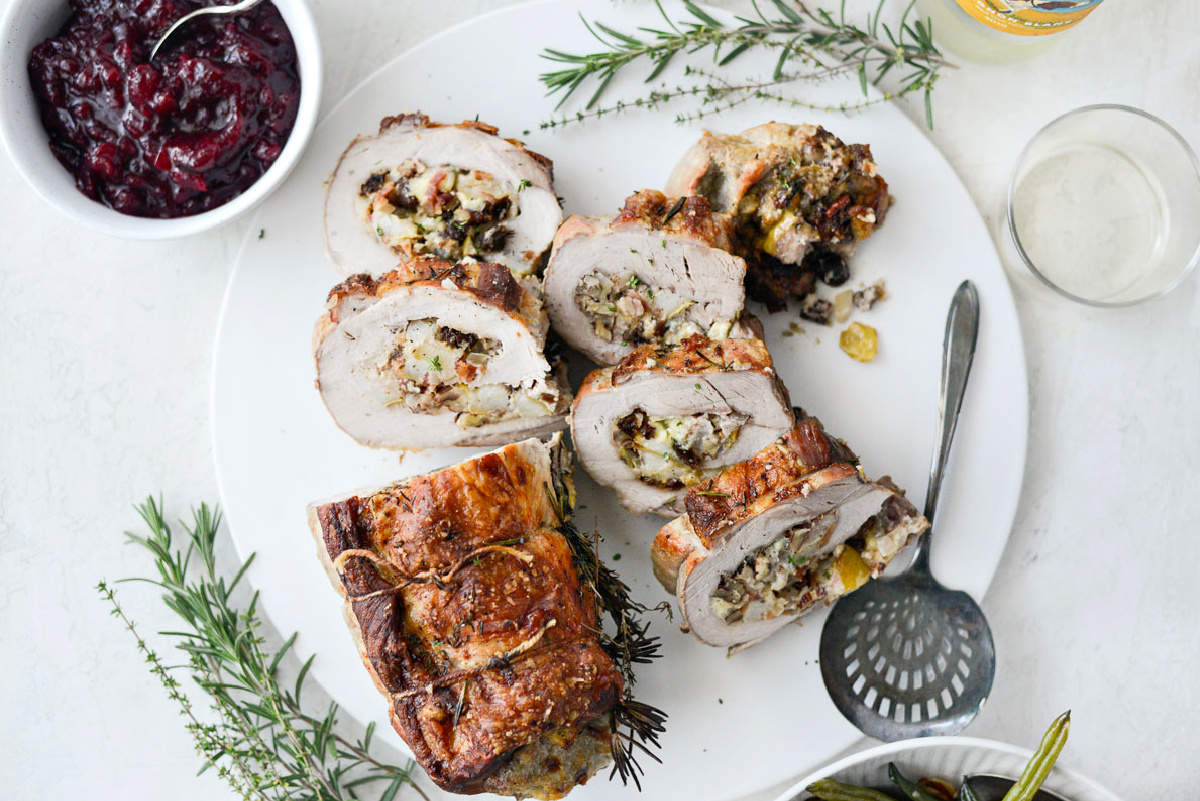 Bacon Pear and Blue Cheese Stuffed Pork Loin image