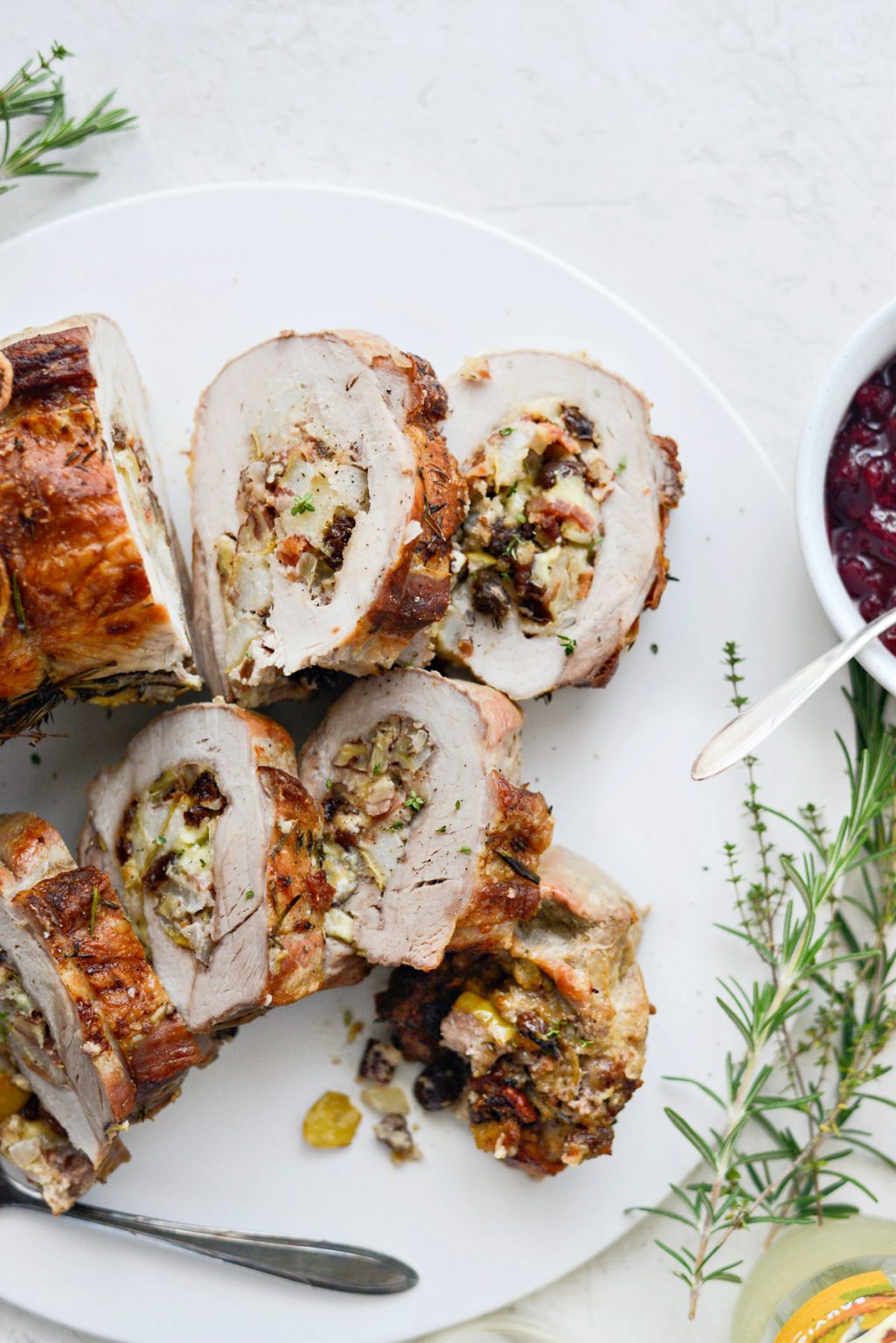 Bacon Pear and Blue Cheese Stuffed Pork Loin - Simply Scratch