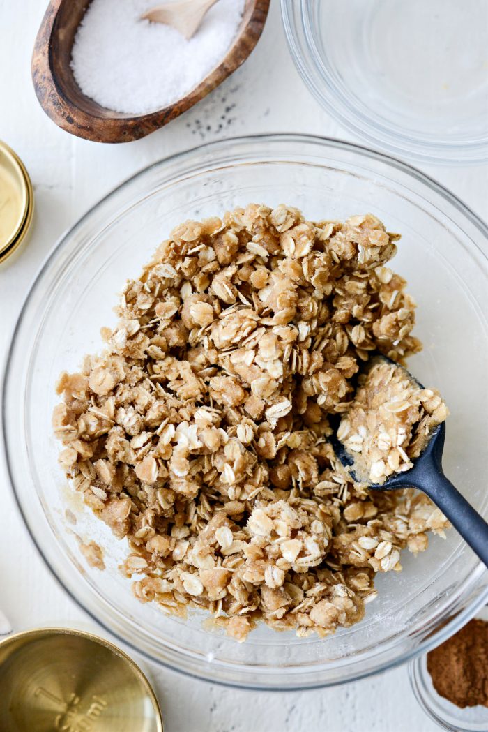 mixed crumb topping.