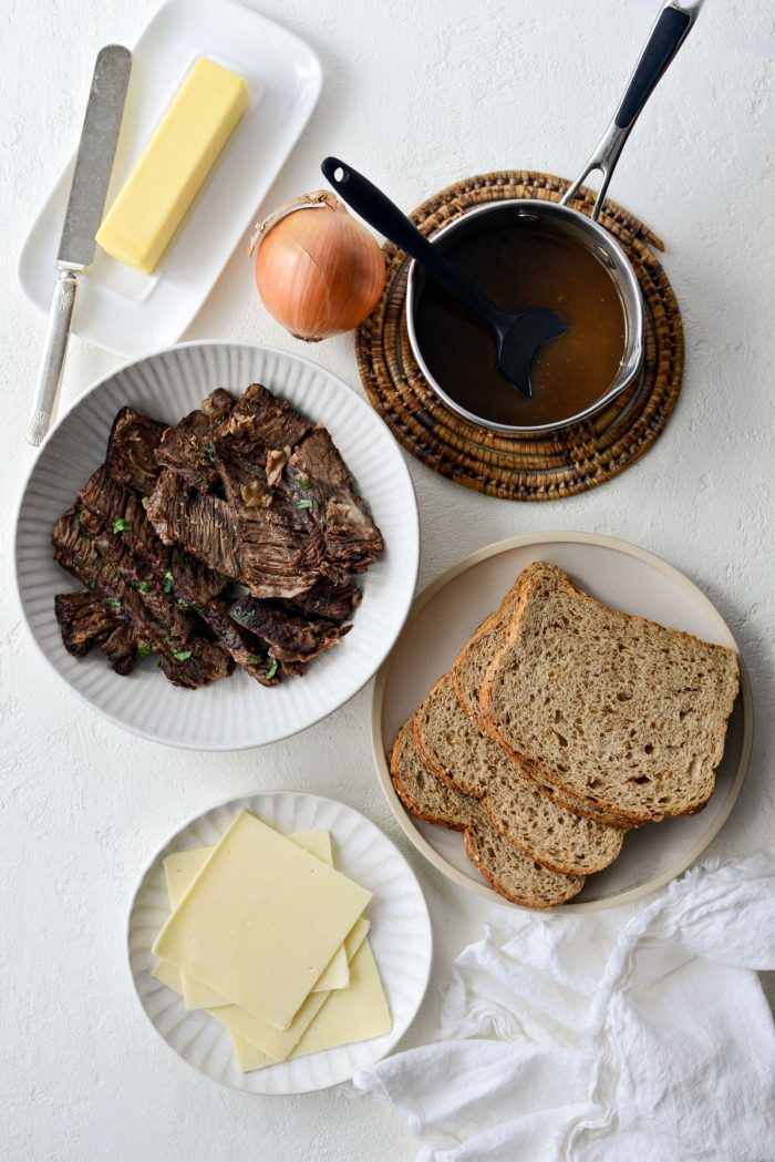 Leftover Pot Roast Cheddar Grilled Cheese Sandwich ingredients