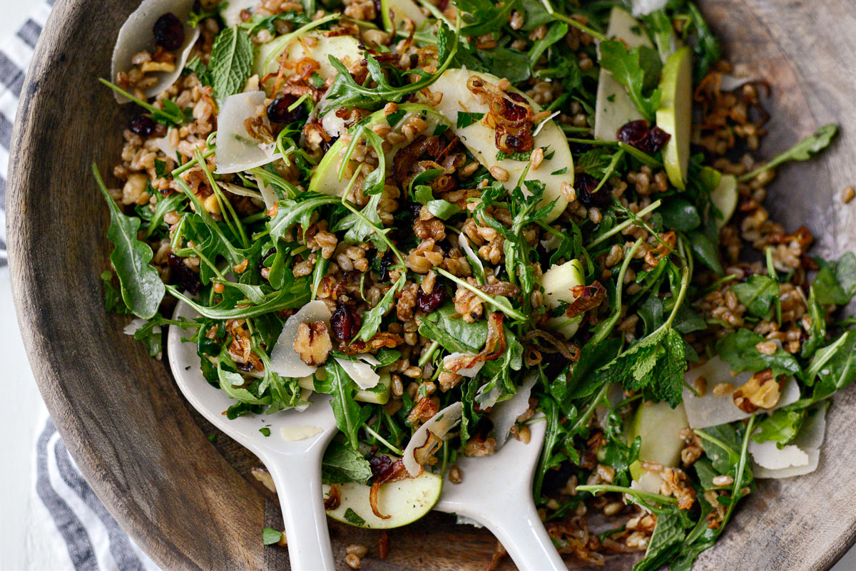 Winter Farro Salad with Fried Shallots - Simply Scratch