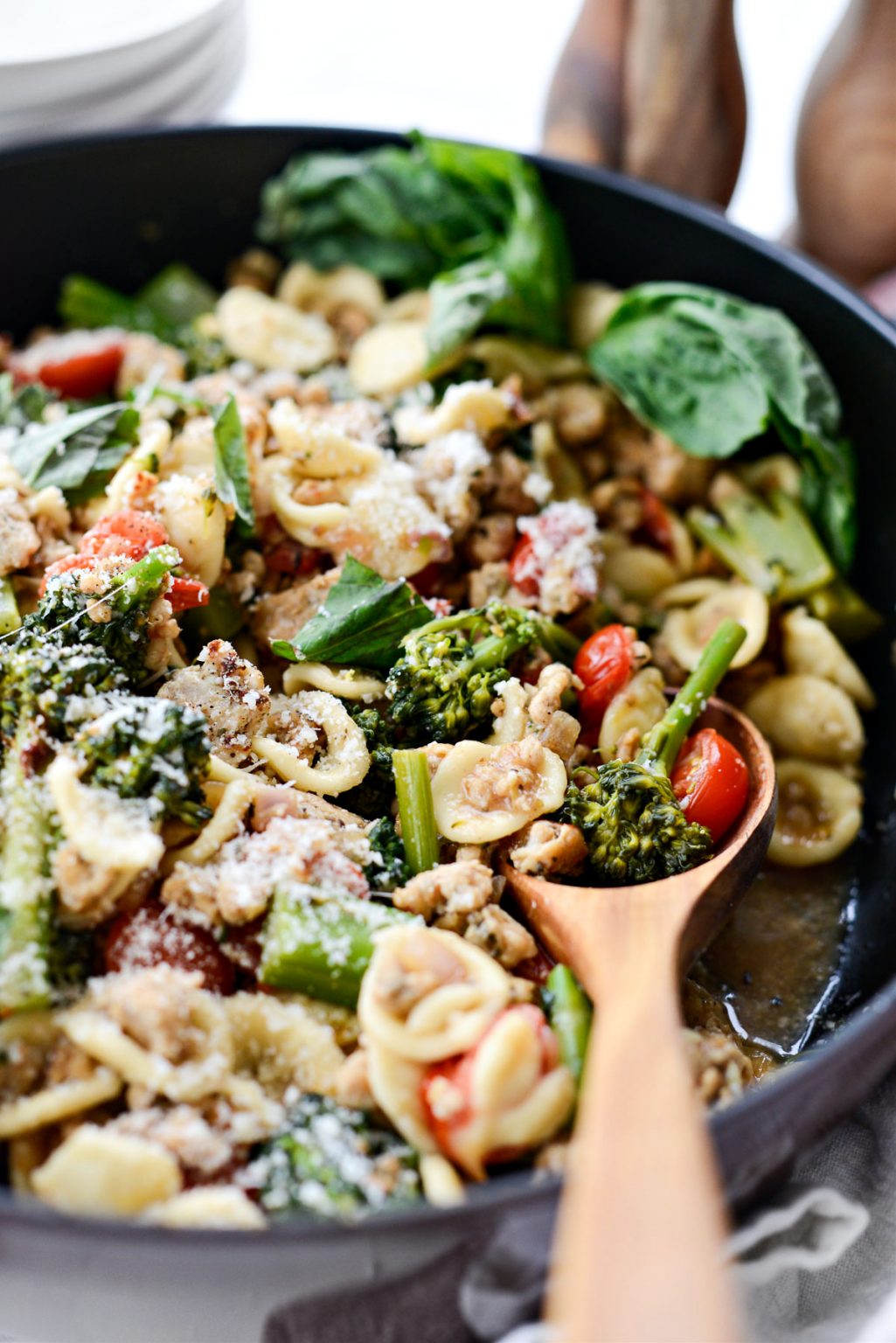 One Pan Lemony Orecchiette With Sausage And Broccolini - Simply Scratch