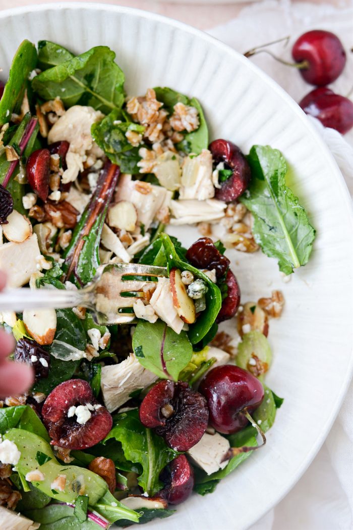 Forkful of Cherry Winter Wheat Berry Salad