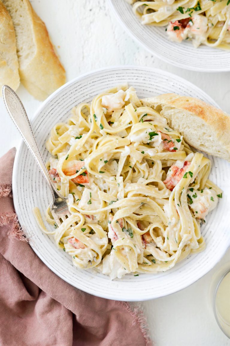 Garlicky Lobster Fettuccine Alfredo - Simply Scratch