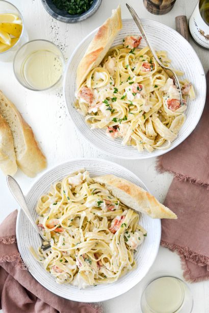 Garlicky Lobster Fettuccine Alfredo - Simply Scratch