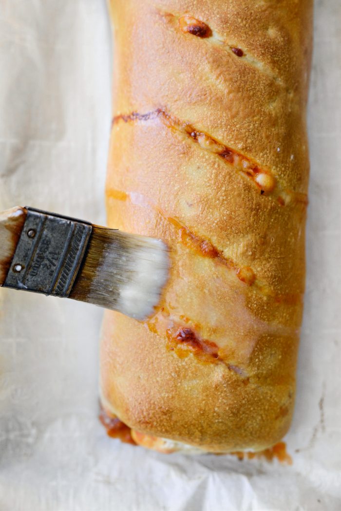 once baked, brush with butter