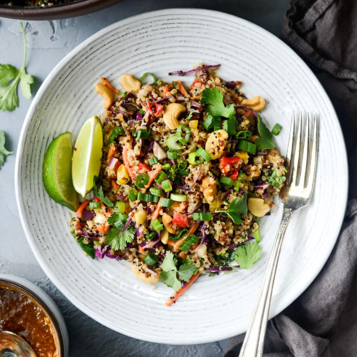 Crunchy Cashew Thai Quinoa Salad Simply Scratch