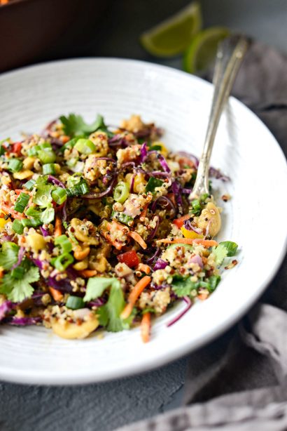 Crunchy Cashew Thai Quinoa Salad - Simply Scratch