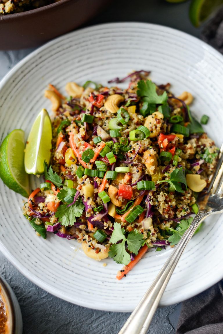 Crunchy Cashew Thai Quinoa Salad Simply Scratch