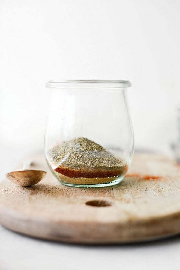 spices layered in jar
