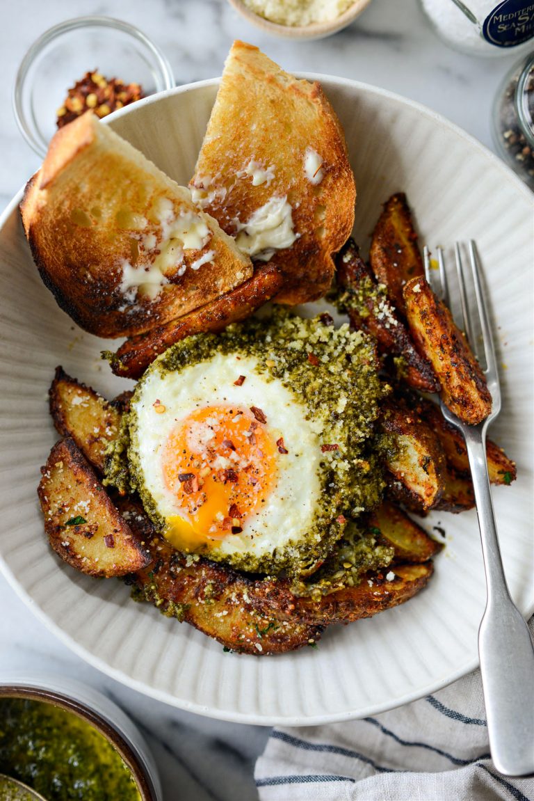 Pesto Fried Eggs Simply Scratch