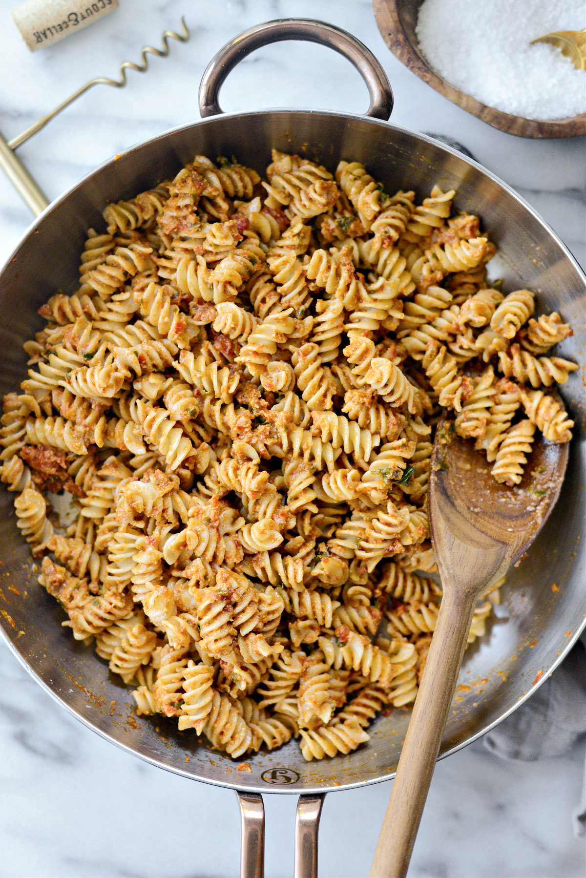 Sun-dried Tomato Toasted Walnut Pesto Pasta - Simply Scratch