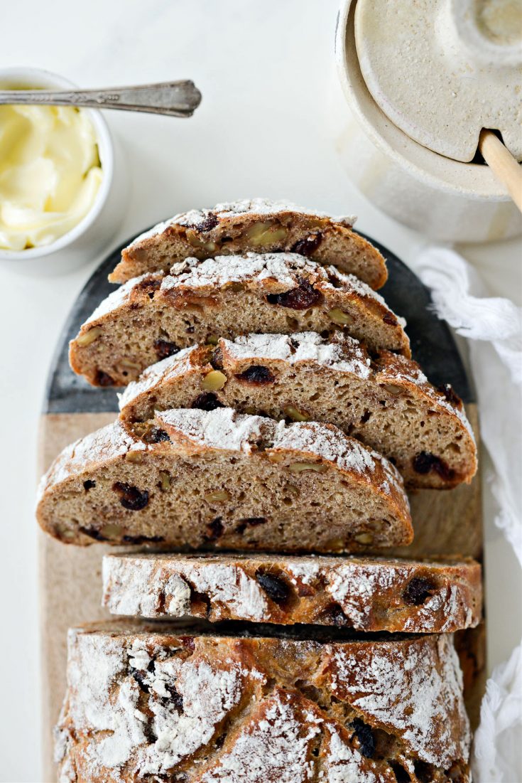 No-Knead Cranberry Walnut Bread - Simply Scratch