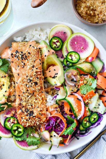 Spicy Salmon Crunch Bowl - Simply Scratch