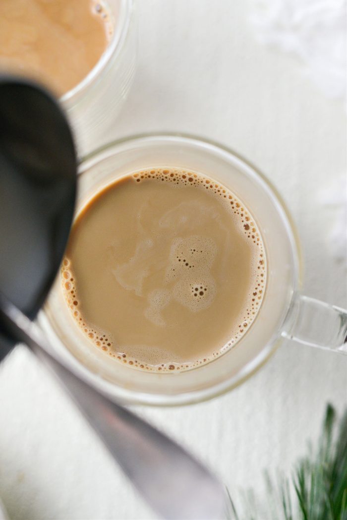milk with eggnog and espresso