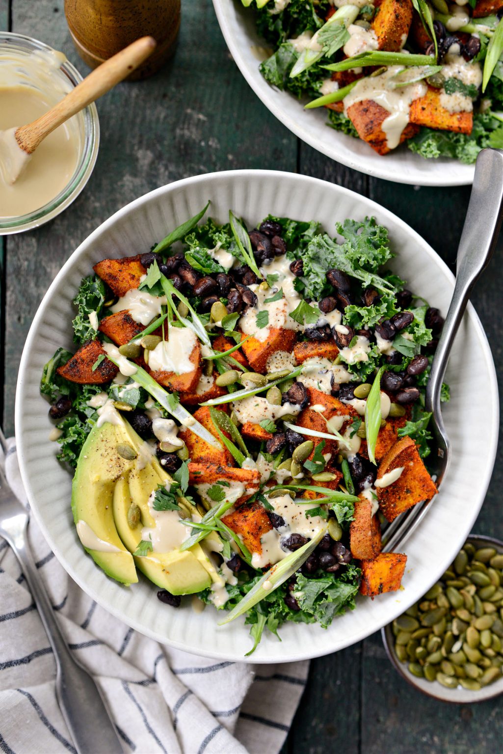 Roasted Sweet Potato Black Bean Kale Salad - Simply Scratch