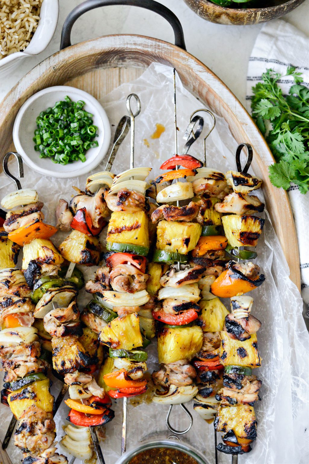 Grilled Hawaiian Chicken Kebabs - Simply Scratch