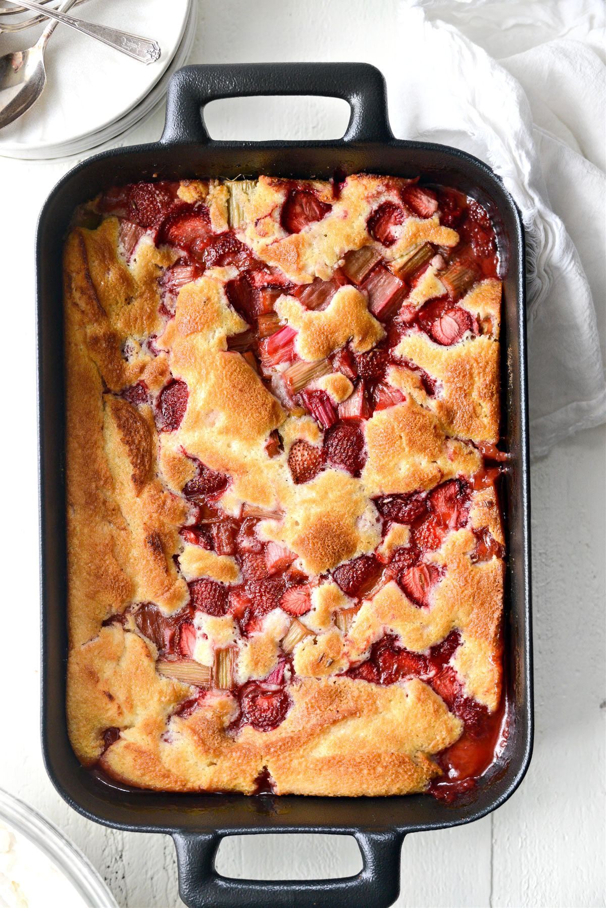 Strawberry Rhubarb Cobbler - Simply Scratch