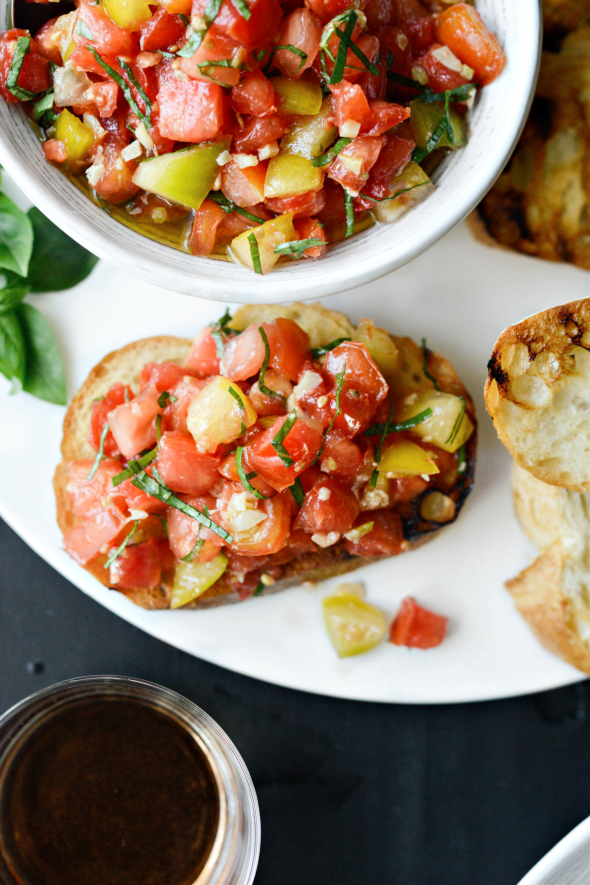 Rainbow Heirloom Tomato Bruschetta