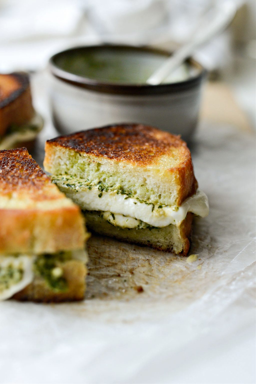 Pesto And Mozzarella Grilled Cheese Sandwich Simply Scratch