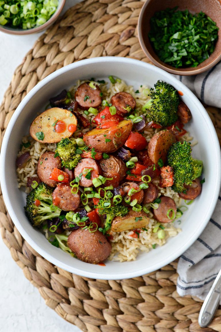 Sheet Pan Andouille Sausage and Vegetables - Simply Scratch