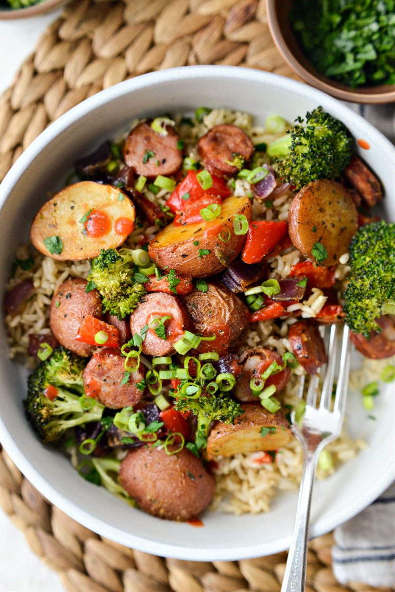 Sheet Pan Andouille Sausage and Vegetables - Simply Scratch