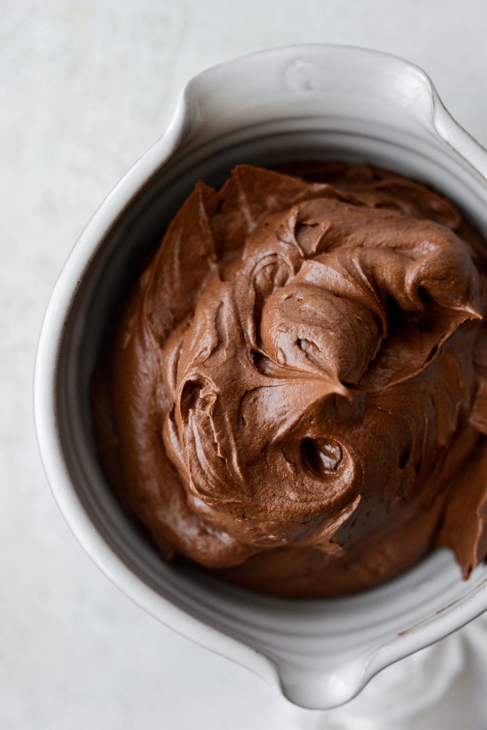 Bowl of Whipped Chocolate Buttercream