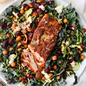 Roasted Beet and Chickpea Kale Salad