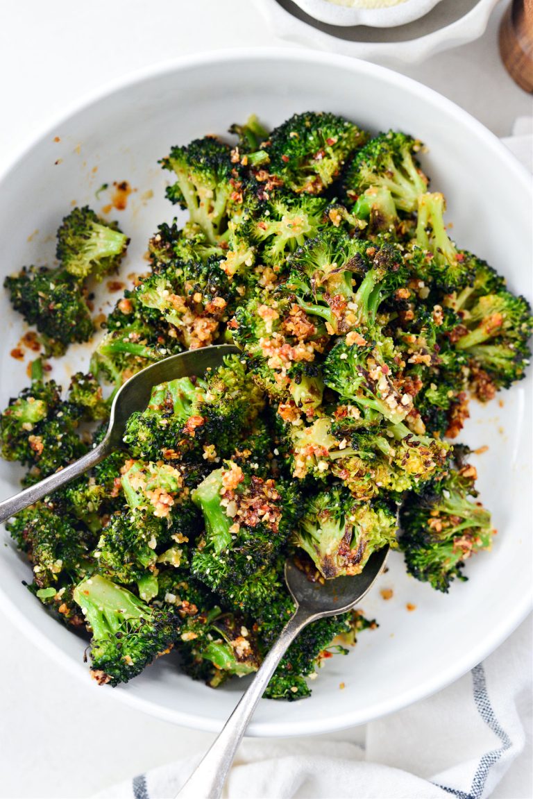 Roasted Broccoli with Chili Garlic Oil and Parmesan - Simply Scratch