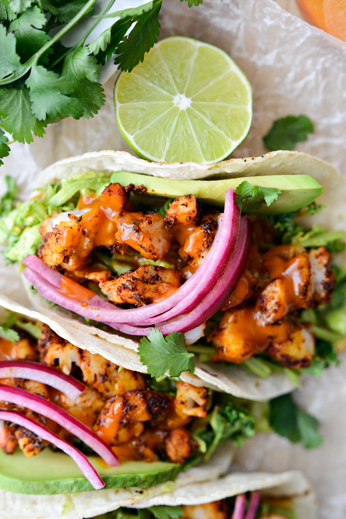 Buffalo Cilantro Lime Shrimp Tacos - Simply Scratch