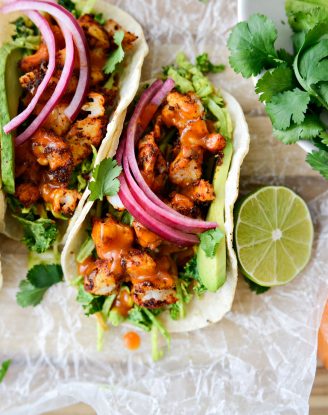 Buffalo Cilantro Lime Shrimp Tacos