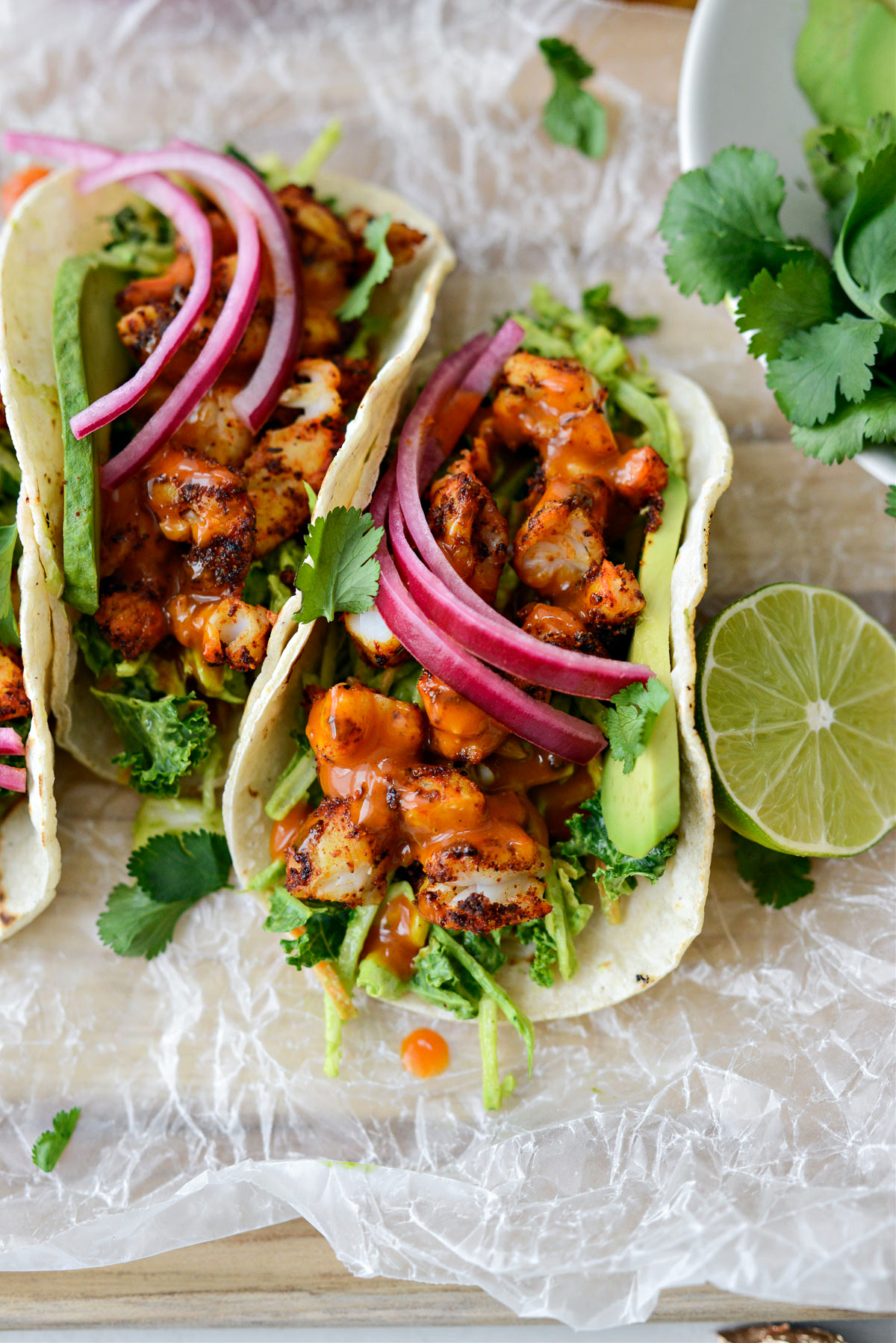 Buffalo Cilantro Lime Shrimp Tacos - Simply Scratch