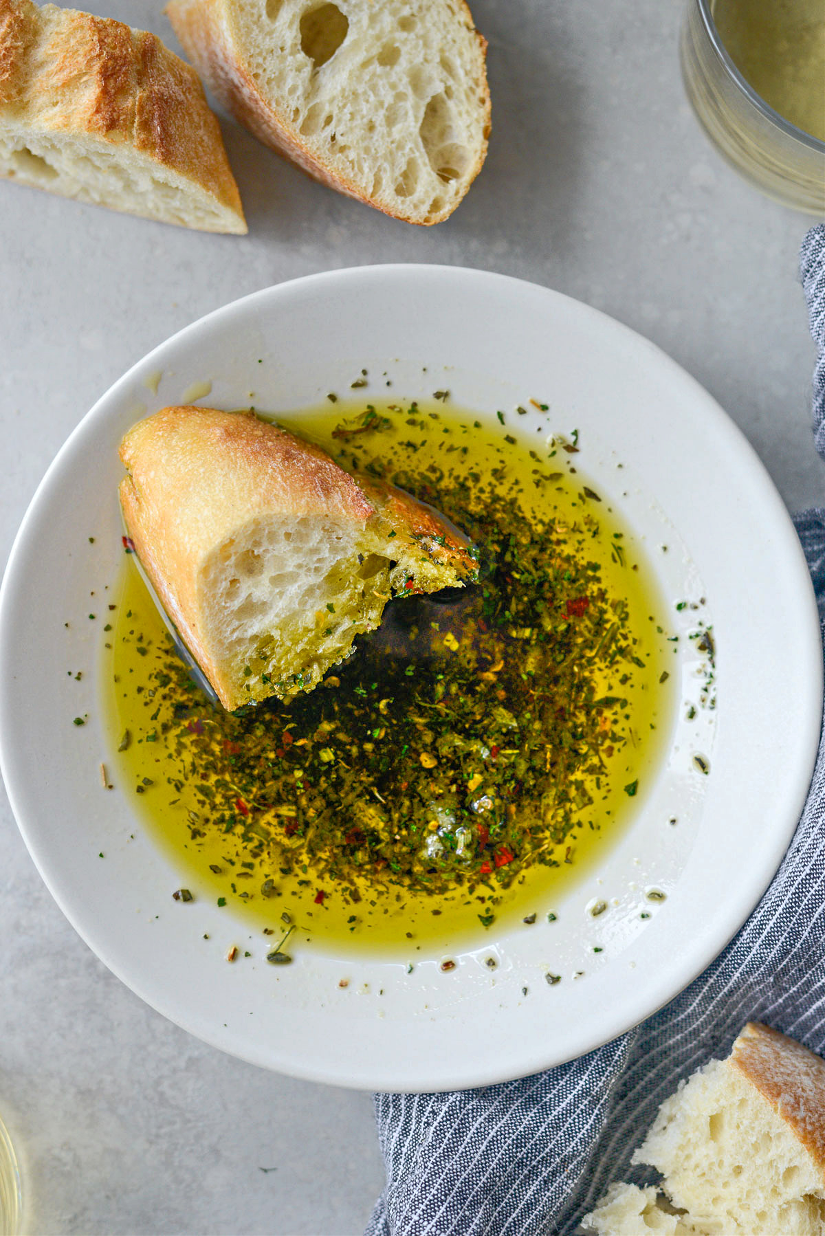 Garlic Herb Olive Oil Bread Dip - Simply Scratch