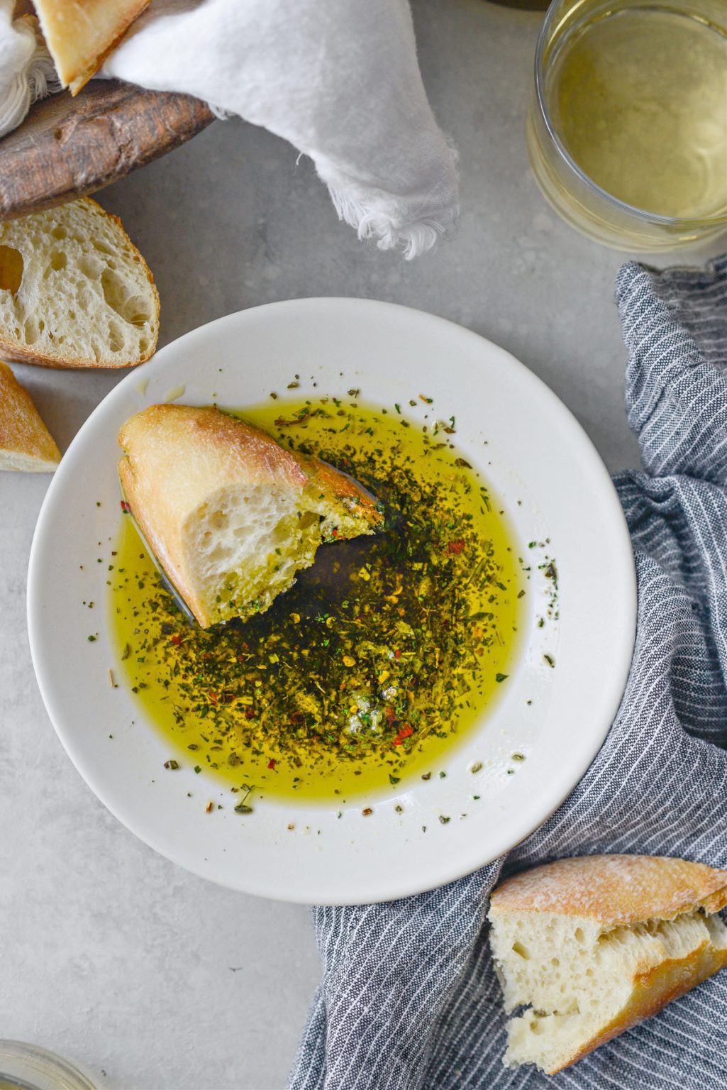 Garlic Herb Olive Oil Bread Dip - Simply Scratch