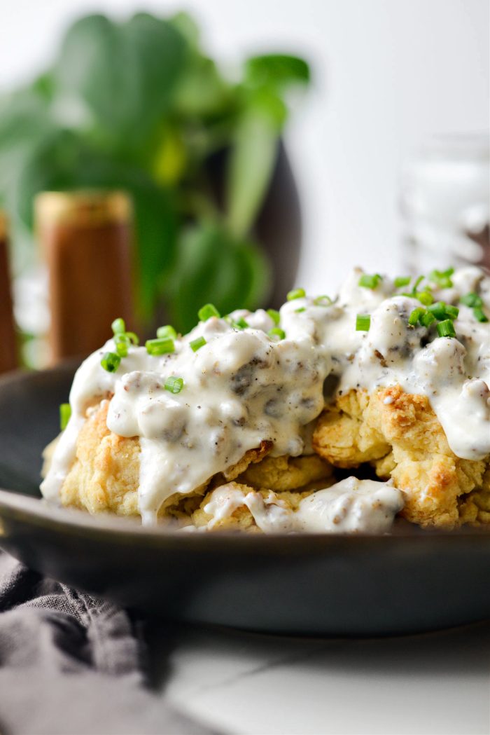 Easy Homemade Drop Biscuits with Breakfast Sausage Gravy