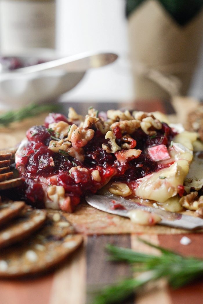 Maple Baked Brie with Cranberry Jam