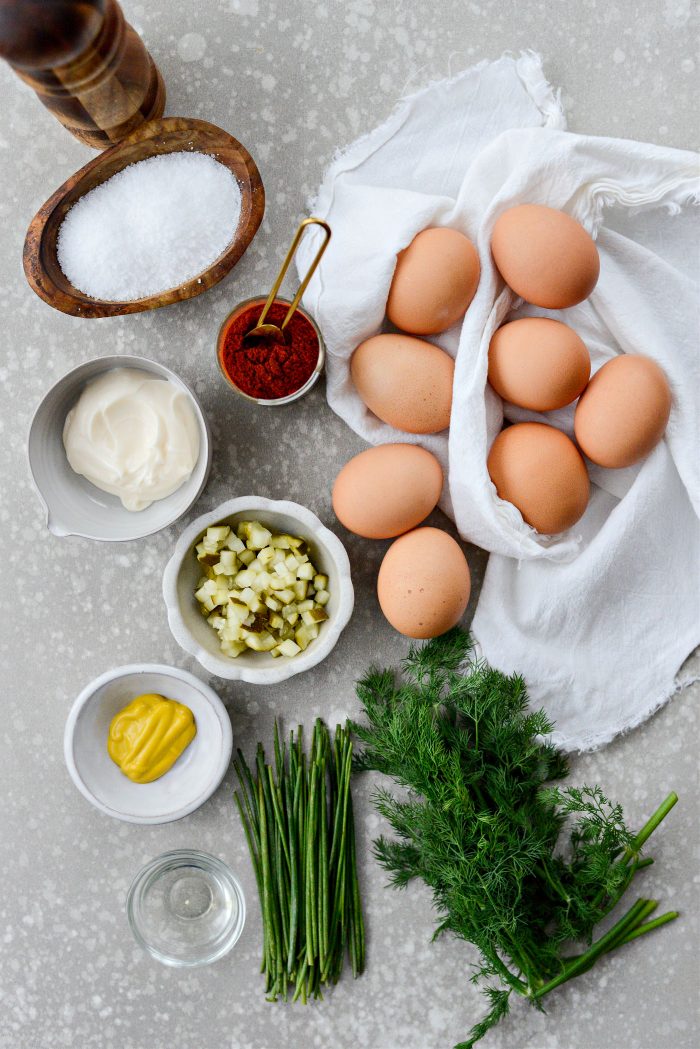 ingredients for Deviled Egg Salad