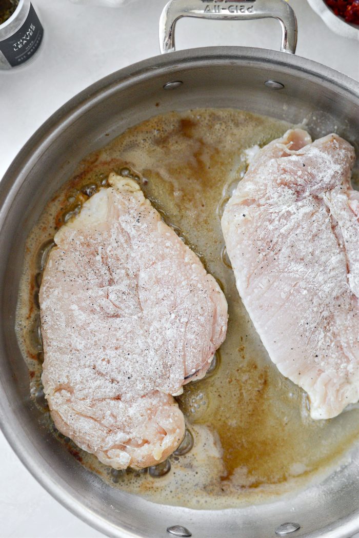 cook on both sides in butter and olive oil