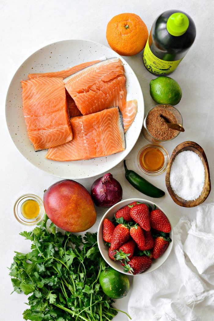 Baja Citrus Salmon with Strawberry Mango Salsa ingredients