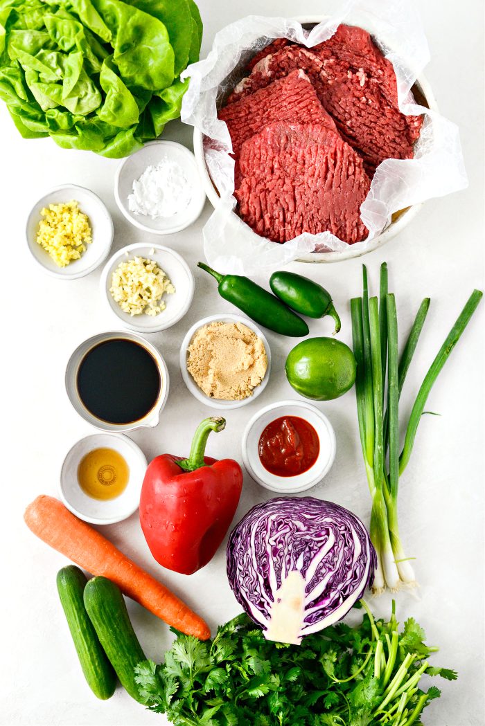 ingredients for Spicy Sriracha Lettuce Wraps