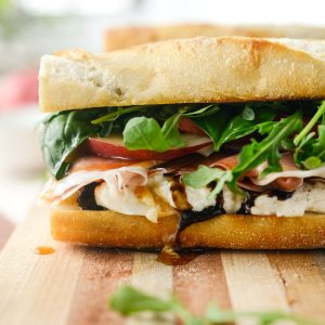 Peach Prosciutto and Burrata Sandwich