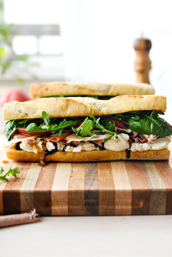 Peach Prosciutto and Burrata Sandwich