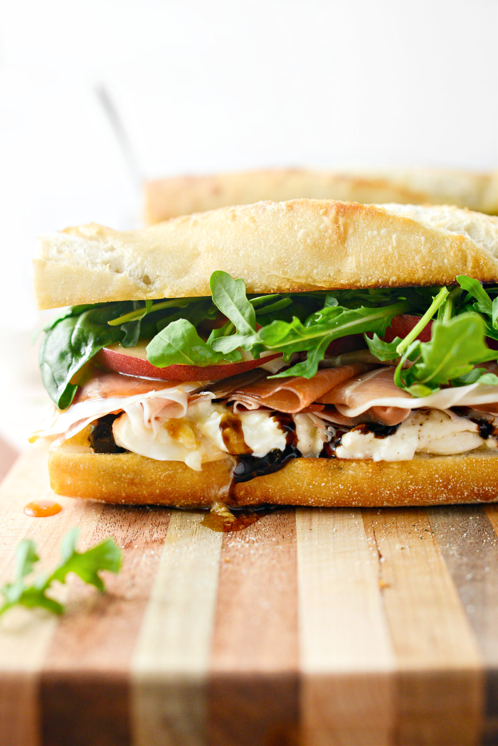 Peach Prosciutto and Burrata Sandwich