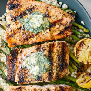 Grilled Salmon with Lemon Dill Butter