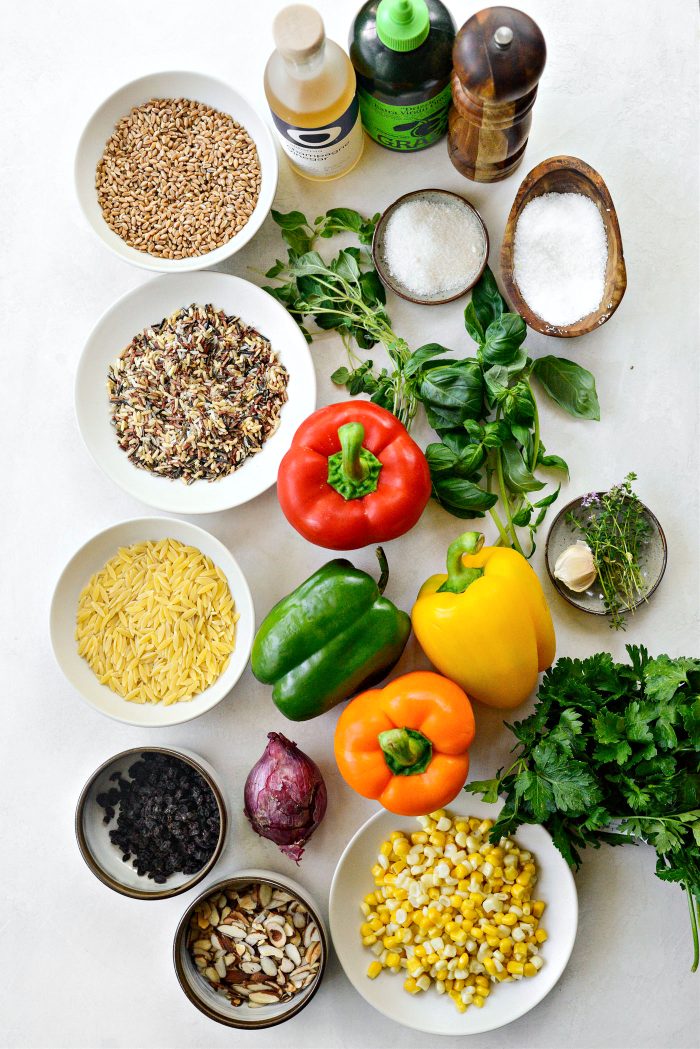 ingredients for J. Alexander's Wild Rice Orzo Salad