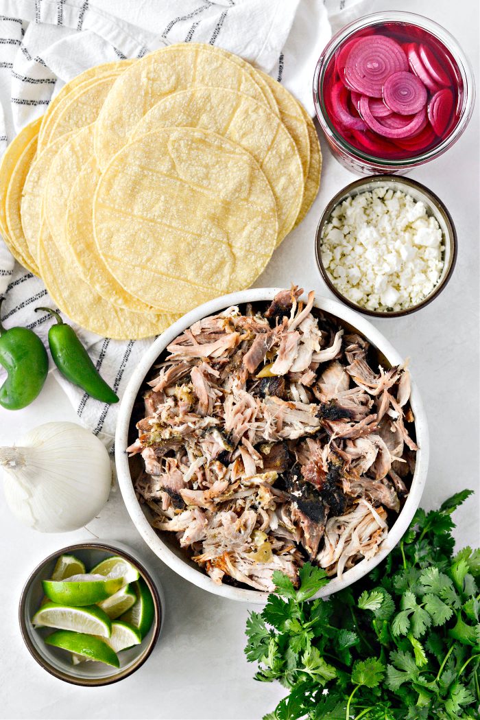 ingredients for Pork Carnitas Tacos